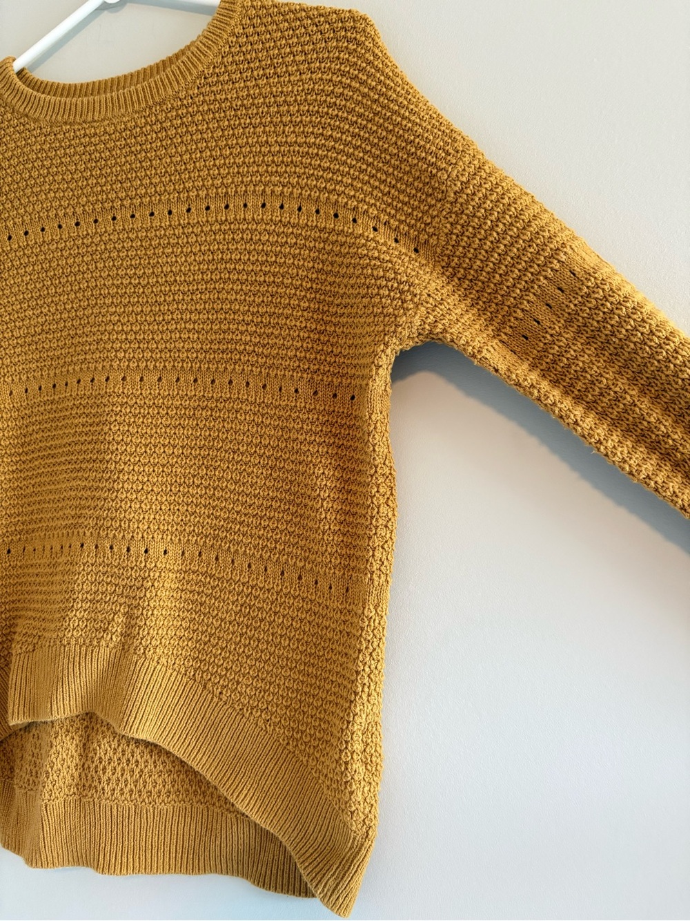 Old Navy Mustard Yellow Textured Knit Sweater Size XL (14–16) - Picture 2 of 4